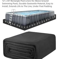 Poolhacker 12x34 Rectangle Pool Liner For Above Ground Pools Durable Geotextile Material NEW IN BOX