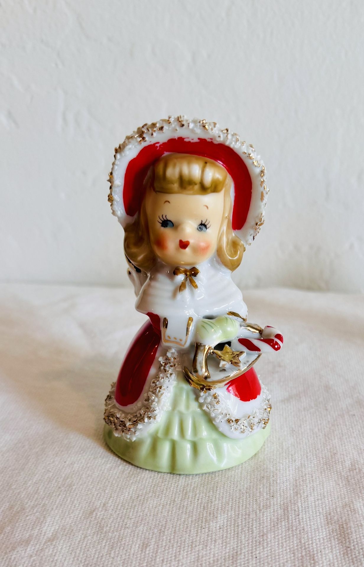 Vintage zeo lefton spaghetti Christmas angel girl bell