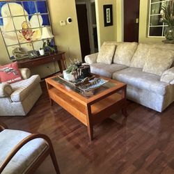 Living Room Set Couch 2 Chairs Coffee Table Sofa Table 