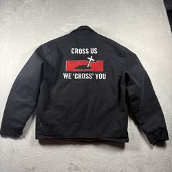 Babylon “Cross Us We Cross You” Work Jacket Men’s Size Large Black