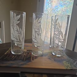 Vintage Leaf Glass Set of 6