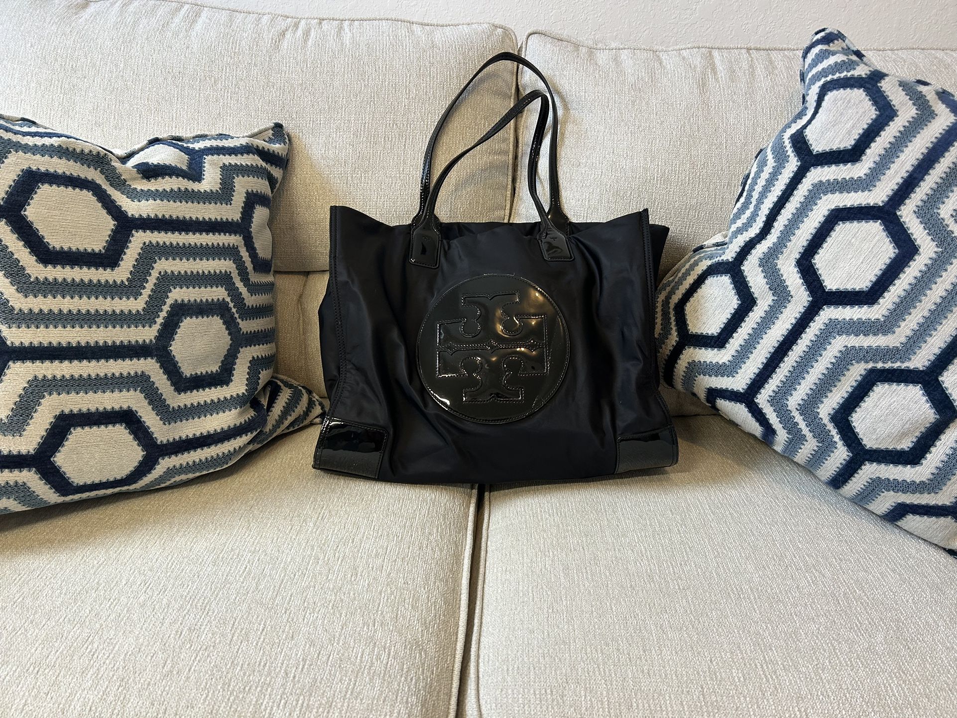 Tory Burch Ella Nylon Tote Large Black