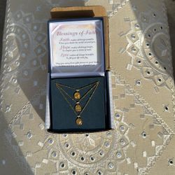 The Bradford Exchange Blessings of Faith, Hope and Love 3 Pendant Necklace
