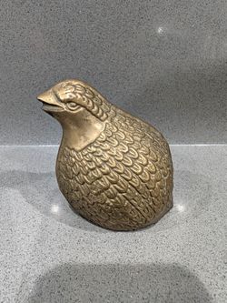 Vintage brass quail