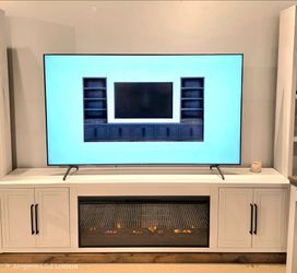 New Proudly Made In USA 94" Super Console Fireplace TV Stand! 3 colors Available!!