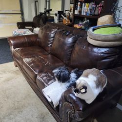 Free Leather Sofa BY ASHLEY