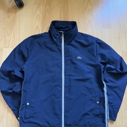 Lacoste Full Zip Blue Track Jacket Mens Medium