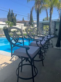 Bar Stools set of 5 Iron Swivel