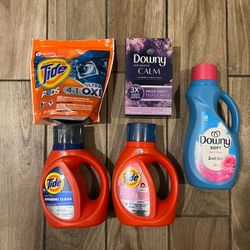 Detergent Tide Downy And Dryers Sheets  All For $25