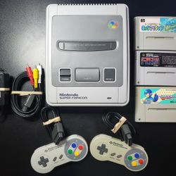 Nintendo Super Famicom Console SFC 1CHIP-01 w/ Rockman 7 F-Zero Yoshi's Island