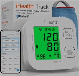 iHealth Track Smart Upper Arm Blood Pressure Monitor with Wide-Range Cuff
Bluetooth BP monitor for standard to large adult arms, compatible with iOS a