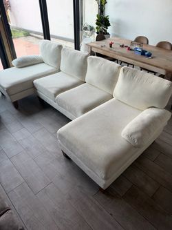 Off white microfiber sofa