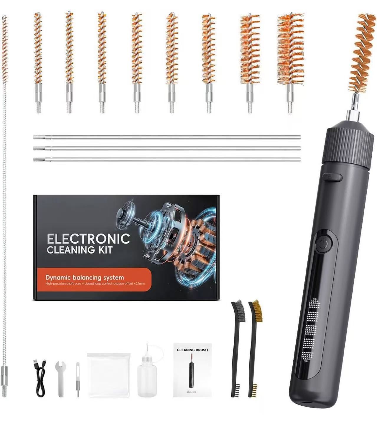 Electric Gun Cleaning Kit, Universal Gun Cleaning Kit with 9 Brush Heads
