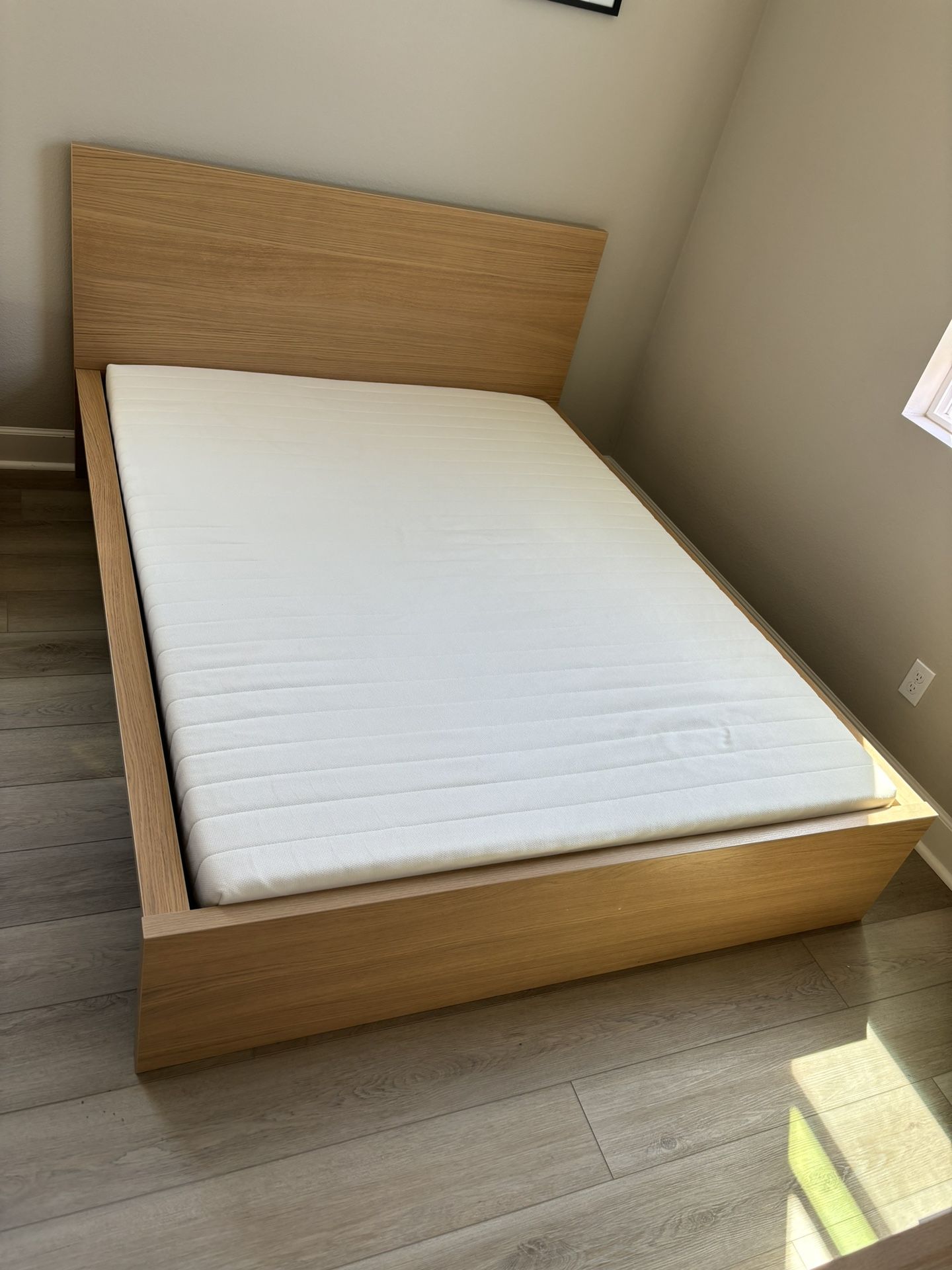 IKEA Malm Queen Bed Frame with mattress 