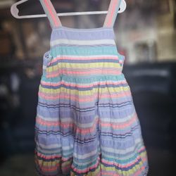Little Girls Striped Neon Dress 4t
