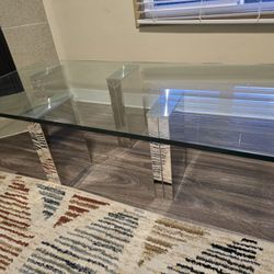 Glass coffee Table Heavy & good quality - must sell fast