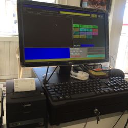 Cash register with computer system for business