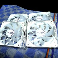 Valkyire White 120mm ARGB 4 Pack With Fan Hub *Brand New*