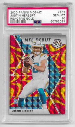 Justin Herbert RC Moasic Gold Reactive PSA 10