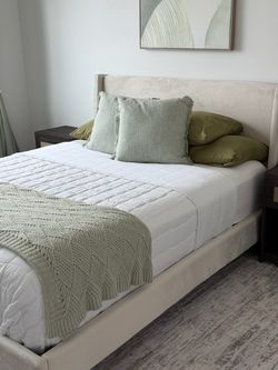 Two Nightstands + Queen Size Bed Frame