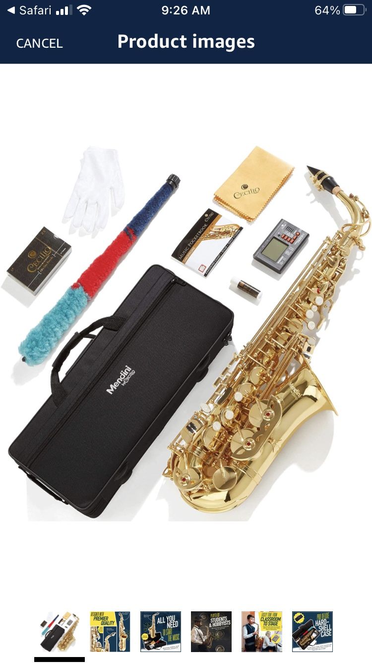 アルトサックスセット Mendini by Cecilio MASL+92D+PB GLacquer E Flat Alto