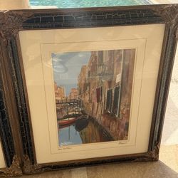 Beautiful Frame With Canal artwork (Venice) - $50,each.