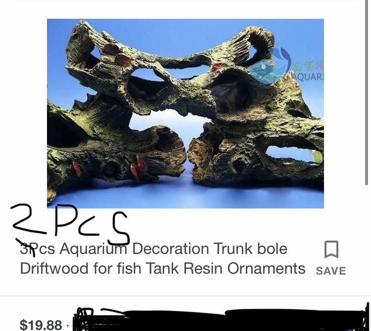 2pcs Aquarium Decoration Trunk bole Driftwood for fish Tank Resin Ornaments