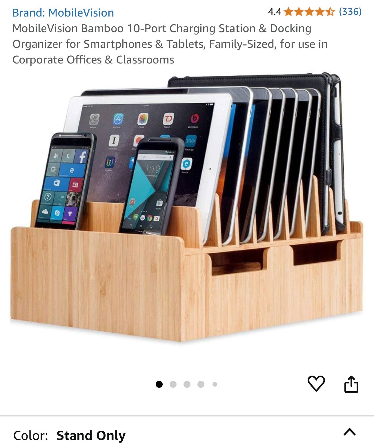 Bamboo Desktop Charging Organizer 