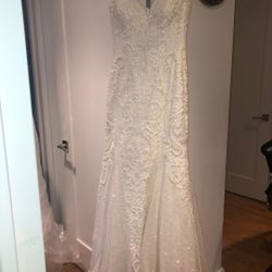 Wedding dress with overskirt