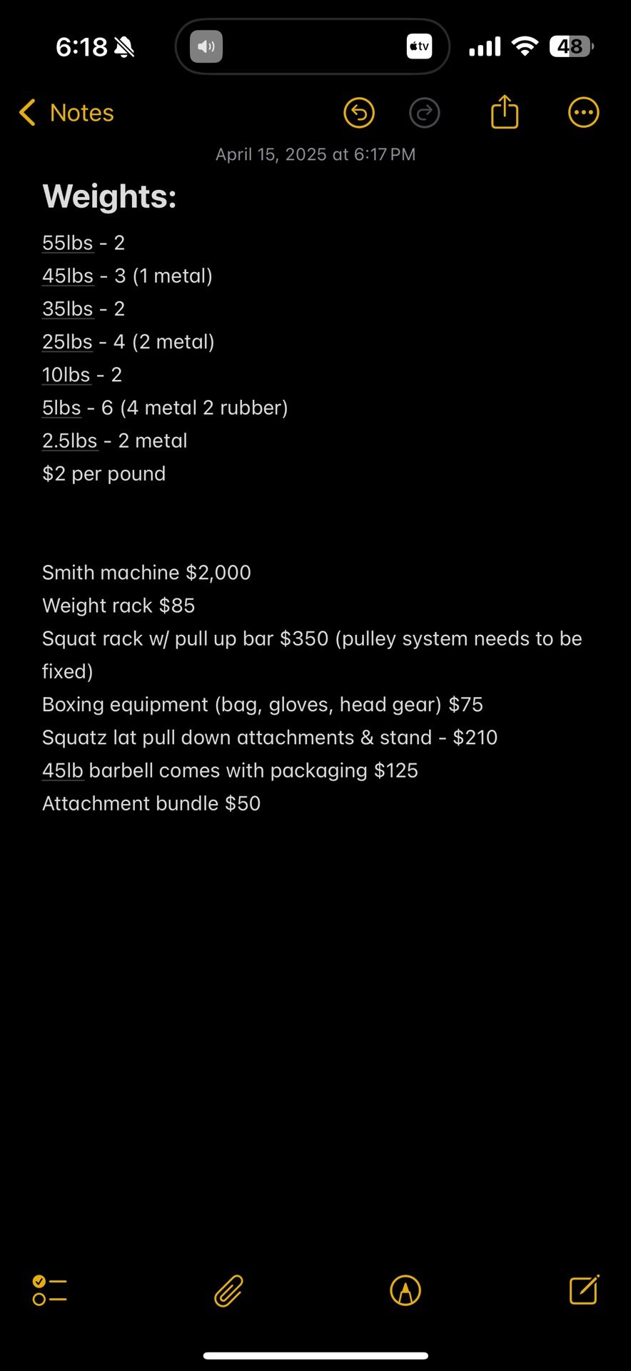 Gym Equipment