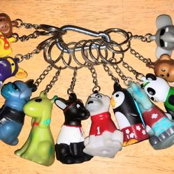 Lot Of (12) American Heart Association Cute Rubber Aninal Keychain's 