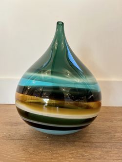 Caleb Seimon Hand Blown Glass Vessel Bowl 