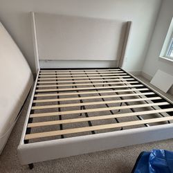 King linen Upholstered bed Frame