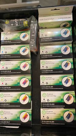 Total of 9 black ink cartridges, 2 cyan, 2 magenta, 2 yellow