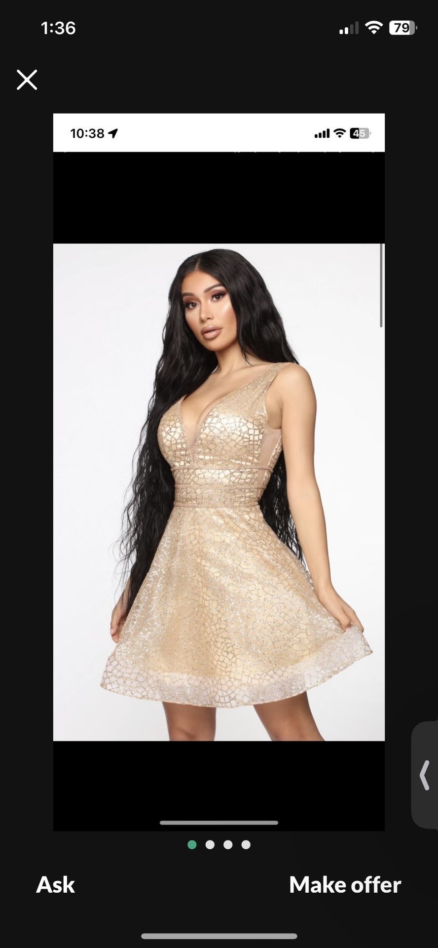 Gold Baby Doll Dress