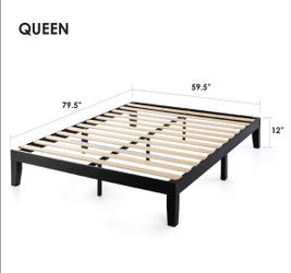 Solid Black Wood Queen Frame