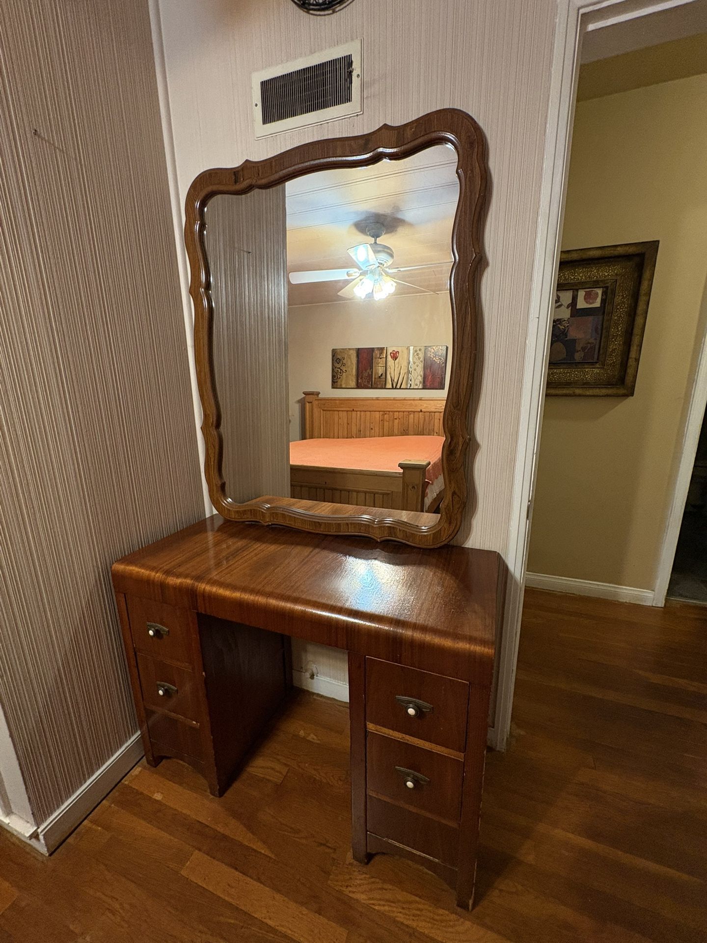 Vanity With Mirror Solid Wood