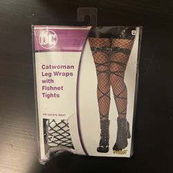 Cat Woman Leg Wraps With Fishnet Rights