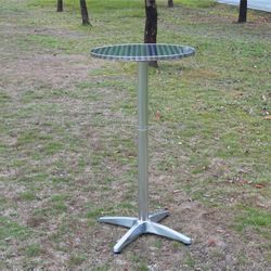 BRAND NEW 44" Bar Height Aluminum Restaurant Table – Stainless Steel Top – Heavy Duty Professional Bistro Furniture