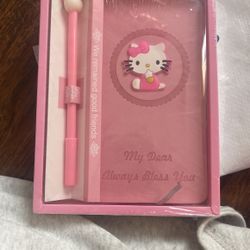 Cute Hello Kitty Notebook And Pen 