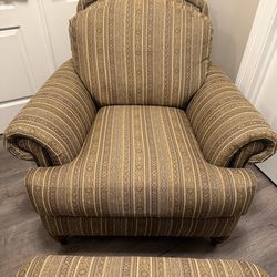 Ethan Allen Club Chair and Ottoman