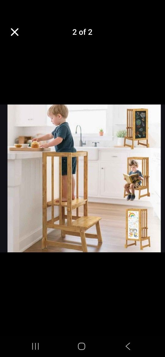 Children's Stool / Chair / White And Black Board