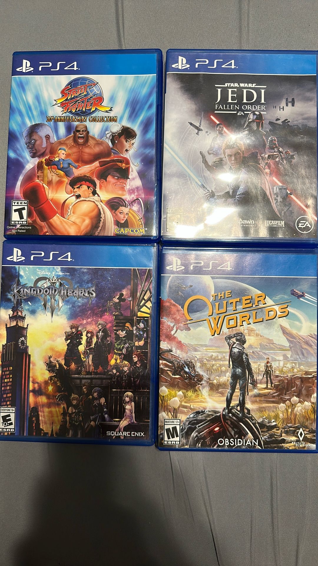 PS4 Games Bundle – Jedi Fallen Order, Kingdom Hearts 3, Outer Worlds, Street Fighter
