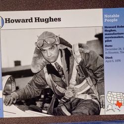 1995 Grolier Howard Hughes Manufacturer Movie Maker Pilot History Vintage Collectible Large Card