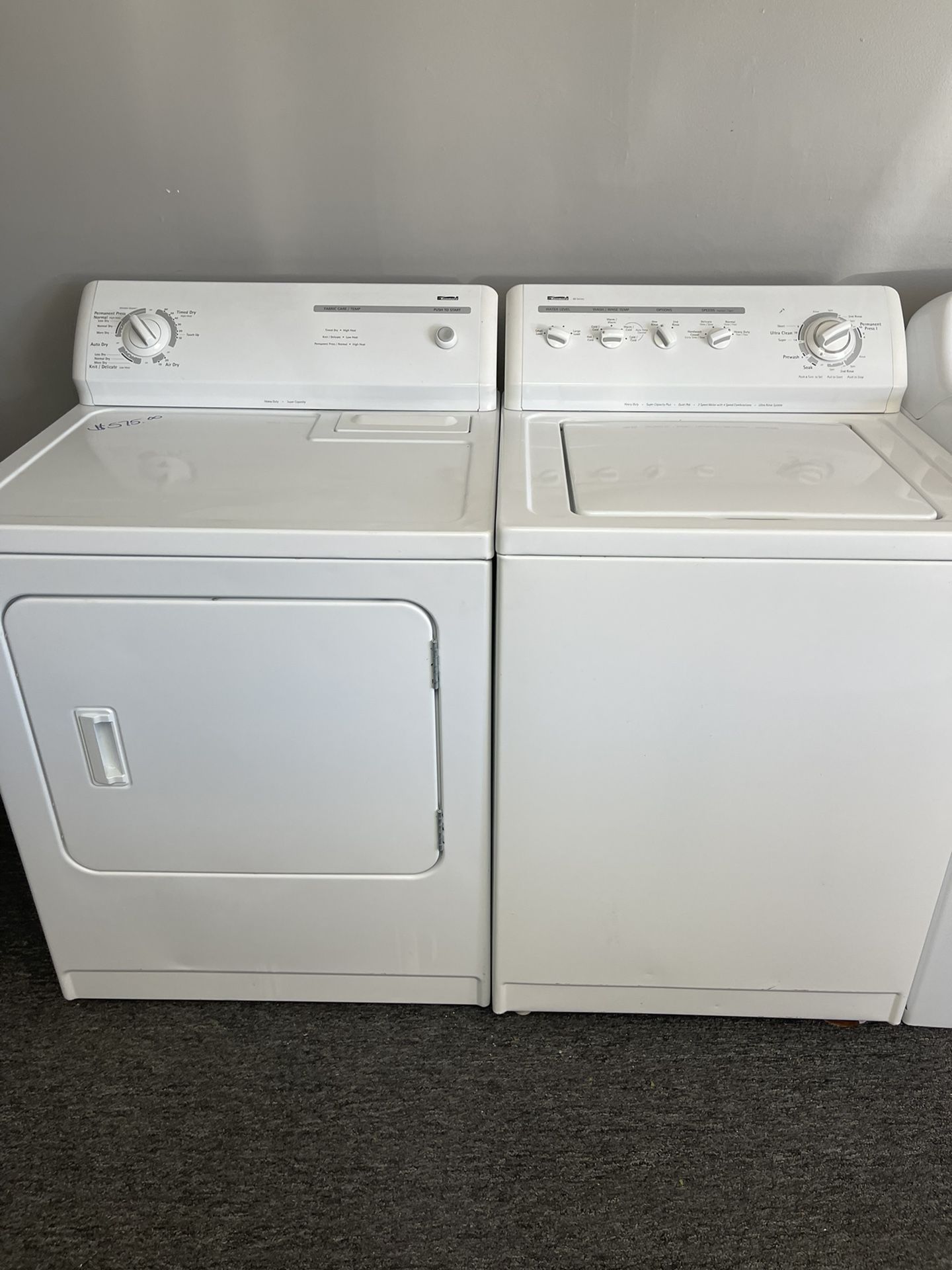Kenmore washer and dryer