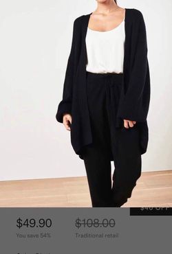 Black Oversized Knit Cardigan. ONE SIZE