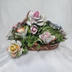 Italian B. Bon Alberti porcelain flower basket