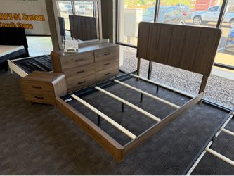 Oak gorgeous modern queen bed set
