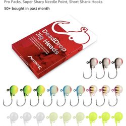 MadBite Dead Drop Jig Heads, Lead Jig Heads, Fishing Jig Heads, Sinks Quickly, Dual Attachment Points, Smaller Profile, Convenient Pro Packs, Super Sh
