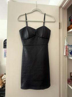 Scope Black Faux Leather Mini Dress – Size Small